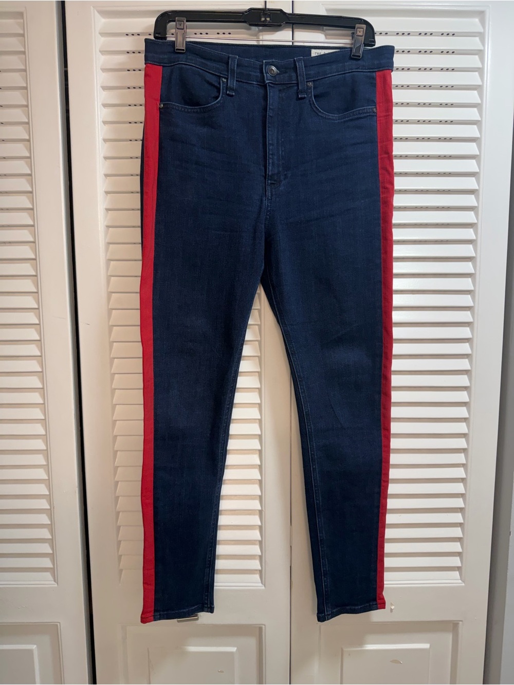 rag & bone Mazie Skinny High Rise Red Stripe Jean